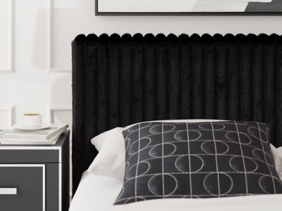Zuraleus Queen Upholstered Bed - Black Upholstered Bed modern furniture Contempo Furniture