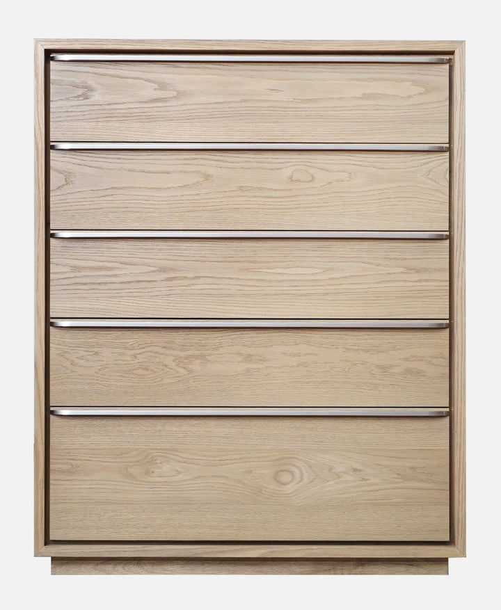 Modus Furniture Jvlh84 One Coastal Modern Five Drawer Chest In Bisque