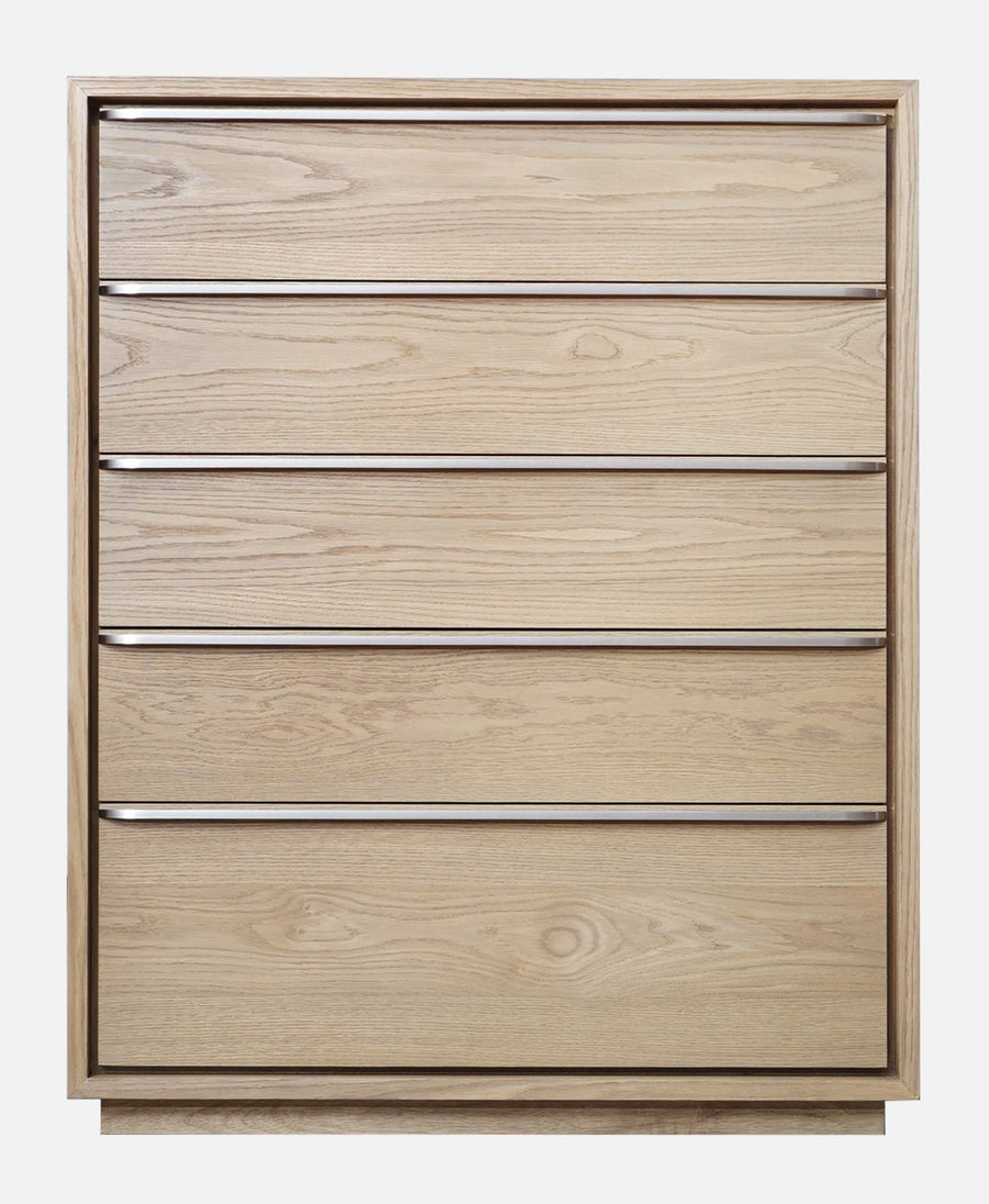 Modus Furniture JVLH84 One Coastal Modern Five Drawer Chest in Bisque