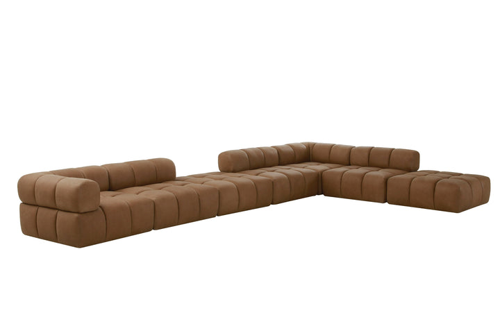 Everest - Modern Brown Leather Ottoman