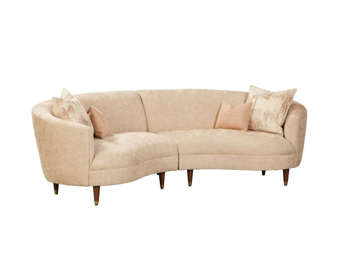 Cream curved sectional sofa