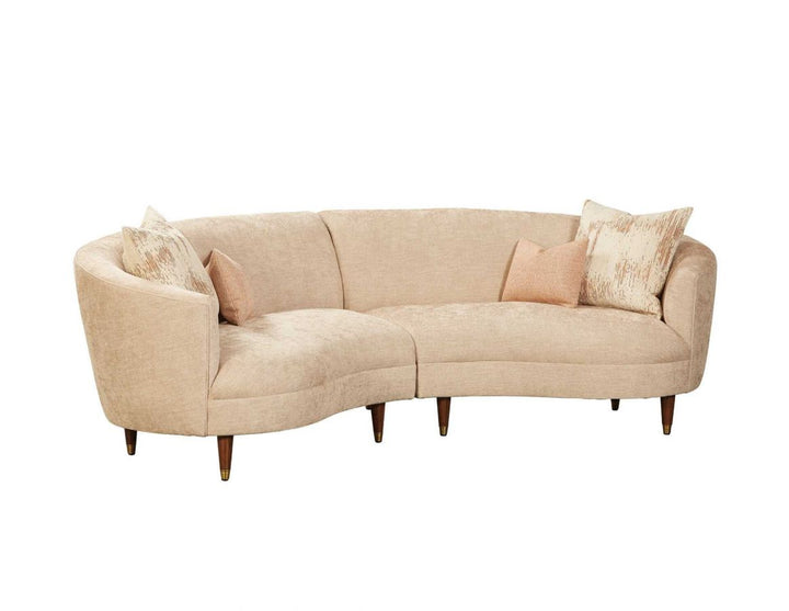 Cream curved sectional sofa